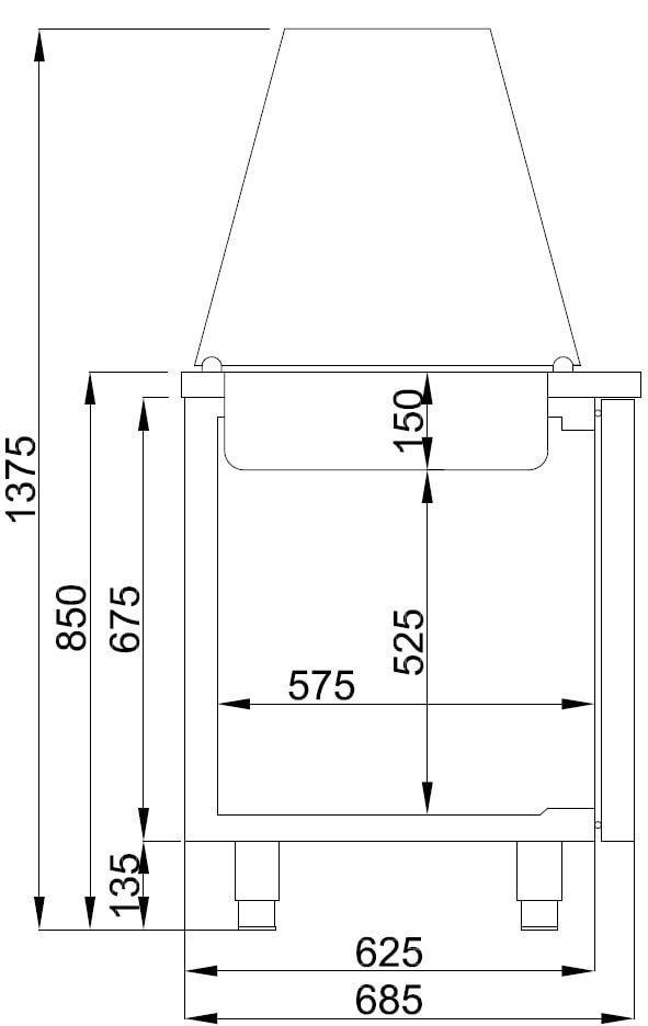 Combisteel - SALADETTE 2 DØRE 3x 1/1GN BEHOLDER - Billede 2