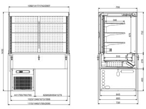 Combisteel - DROP-IN KUBISK KØLEREOL-VÆGMODEL - RULLE-OP 3/1 - Billede 2