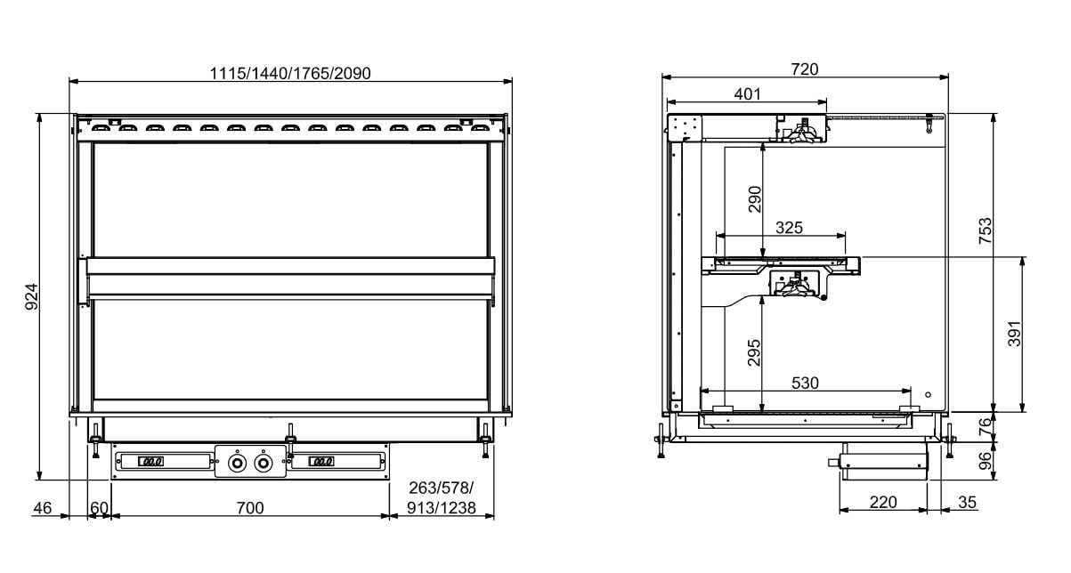 Combisteel - DROP-IN KUBISK OPVARMET KERAMISK DISPLAY VÆGMODEL - HVID 5/1 - Billede 2