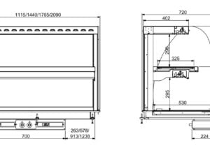 Combisteel - DROP-IN BUET OPVARMET KERAMISK DISPLAYVÆGMODEL - HVID 4/1 - Billede 2