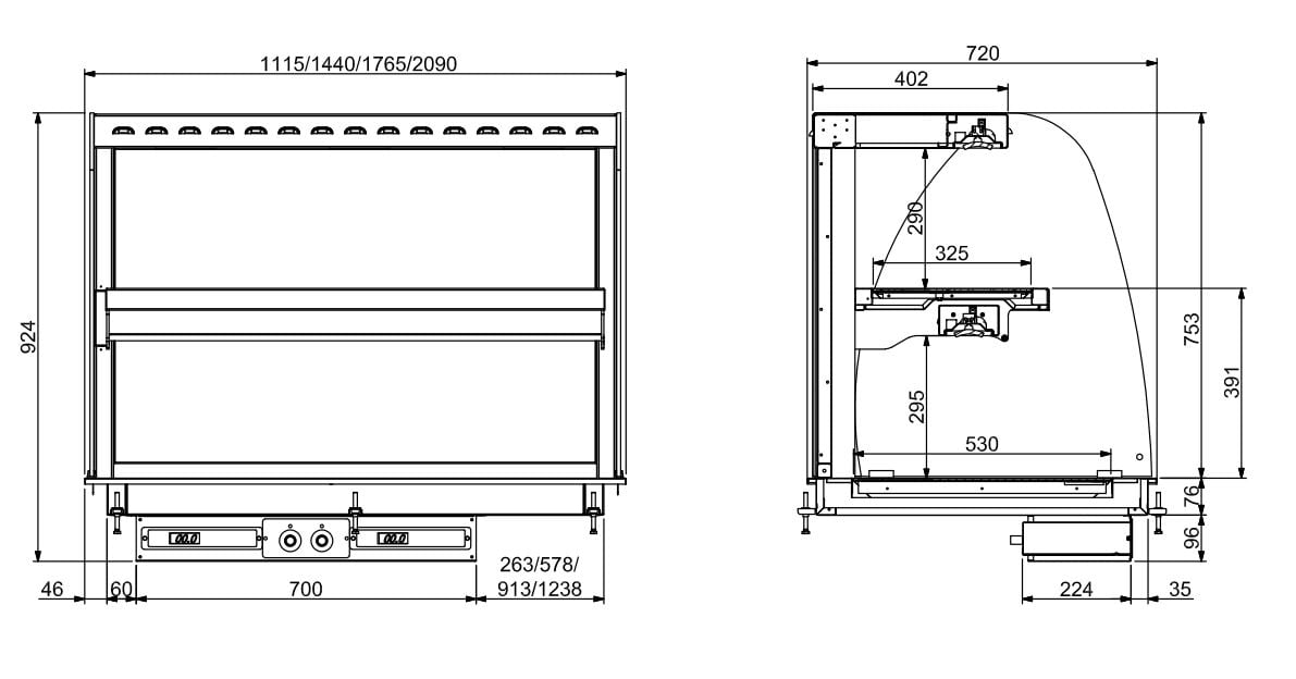 Combisteel - DROP-IN BUET OPVARMET KERAMISK DISPLAYVÆGMODEL - HVID 4/1 - Billede 2