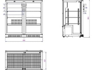 Combisteel - BACKBAR KØLER SORT 2 DØRE - Billede 2