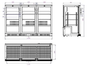 Combisteel - BACKBAR KØLER SORT 3 DØRE - Billede 2