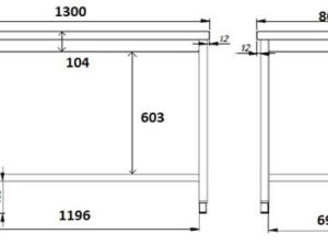 Combisteel - 800 ARBEJDSBORD ÅBEN RAMME 1300 - Billede 2