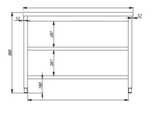 Combisteel - 800 ARBEJDSBORD 2 HYLDER 1100 - Billede 2