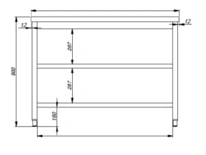 Combisteel - 800 ARBEJDSBORD 2 HYLLER 1300 - Billede 2