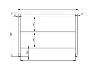 Combisteel - 800 ARBEJDSBORD 2 HYLLER 1800 - Billede 2