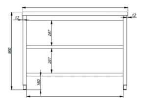 Combisteel - 800 ARBEJDSBORD 2 HYLDER 1700 - Billede 2