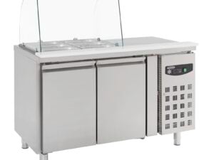 Combisteel - KØLET BORD MED GLASLÅG 2 DØRE