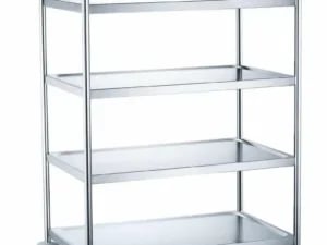 Serveringsvogn med 4 hylder, rustfrit stål, 905x585x(H)1245mm