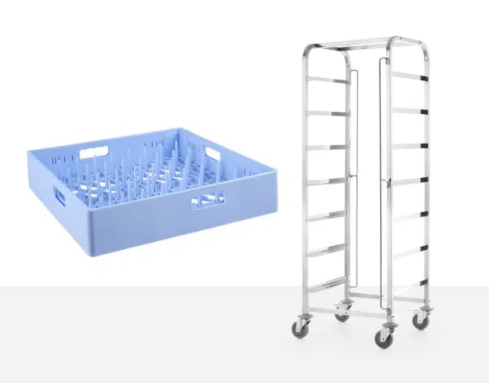 Mobil vogn til opvaskemaskinekurve - 7 x 500x500 mm, 615x560x(H)1700mm, stk. - Billede 3