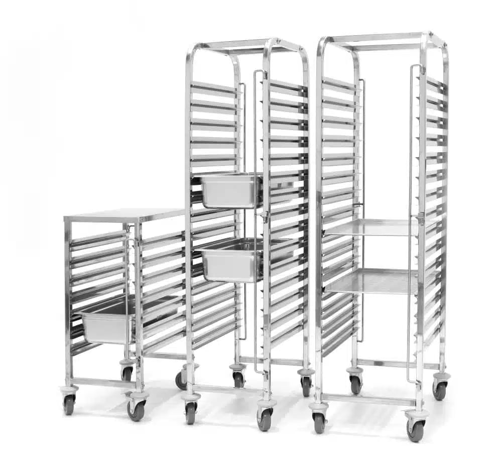 Indstiksvogn - 15 x GN 1/1, 440x610x(H)1710mm, med bremser, max belastning 150 kg - Billede 3