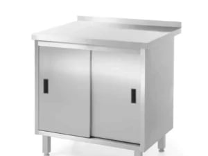 Vægmonteret arbejdsbordsskab med skydedøre - svejset, Profi Line, 800x600x(H)850mm