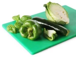 Skærebræt HACCP 600x400, grøn, 600x400mm, begge sider glatte og anvendelige. - Billede 2