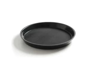 Sort rund serveringsbakke med skridsikker og høj kant, ø360x(h)39mm