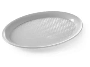 Sort oval serveringsbakke i polypropylen, 265x195x15mm - Billede 3
