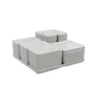 Cube organizer sæt 19: Består af skål/bakke nr. (6) + (1) + (2) + 3stk.(5) + 2stk.(3) - 21 x 21 x H9.3 cm | Black. Champagne. Grey