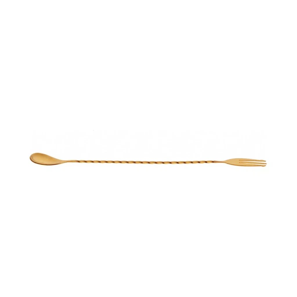 Bar Ske med Gaffel End, Gold tallerken, 315mm - Billede 2