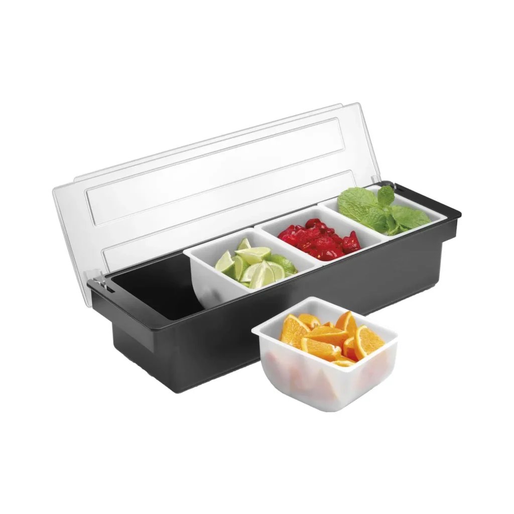 Ingrediensboks – 4 beholdere, Bar op, 480x150x(H)100mm - Billede 3
