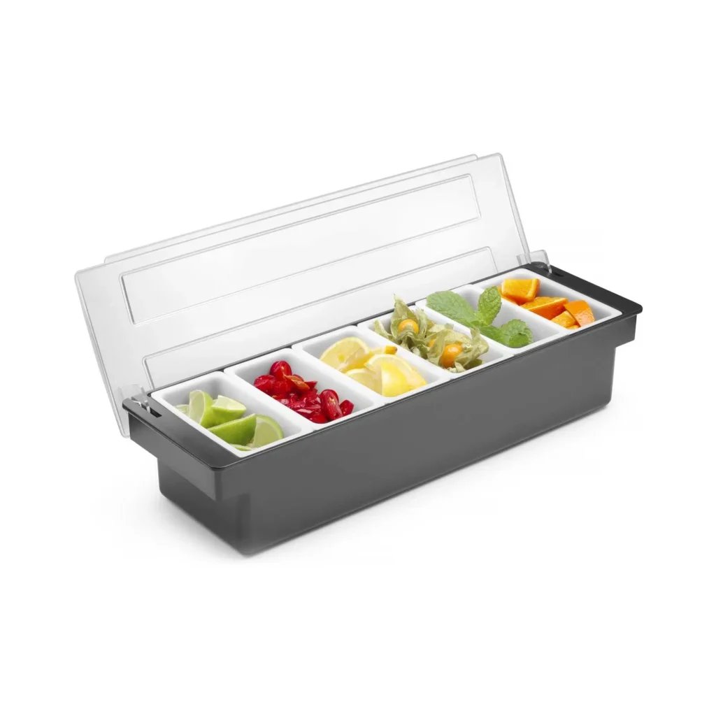 Ingrediensboks – 6 beholdere, Bar op, 480x150x(H)100mm - Billede 5