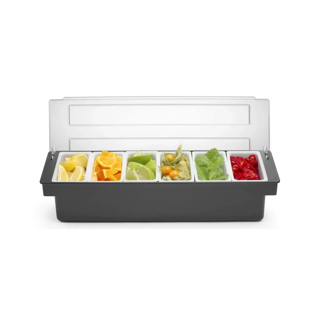 Ingrediensboks – 6 beholdere, Bar op, 480x150x(H)100mm - Billede 6