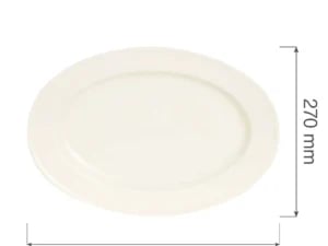Crema oval skål, 390x270mm - Billede 4