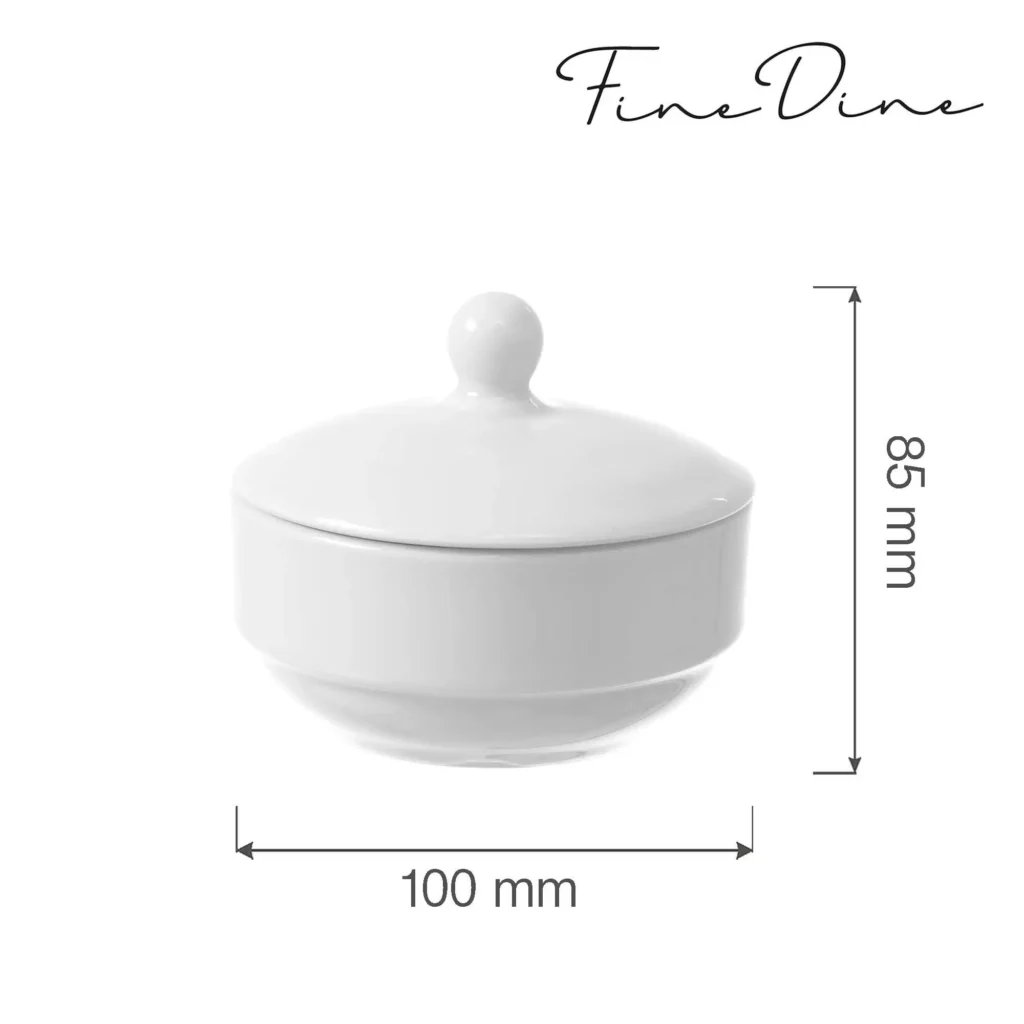 Bianco sukker skål 100x(H)85mm - Billede 4