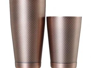 Diamond Lattice shaker/dåse sæt, antik kobber, Barfly, 830/530ml - Billede 4