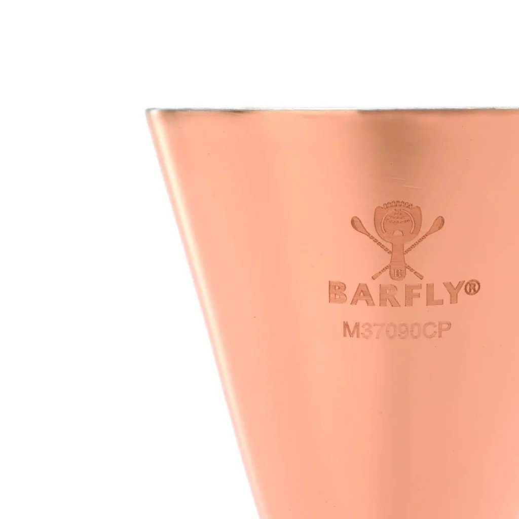Slim Style jigger, kobber tallerken med rustfrit stål bånd, 2 oz., Barfly - Billede 3