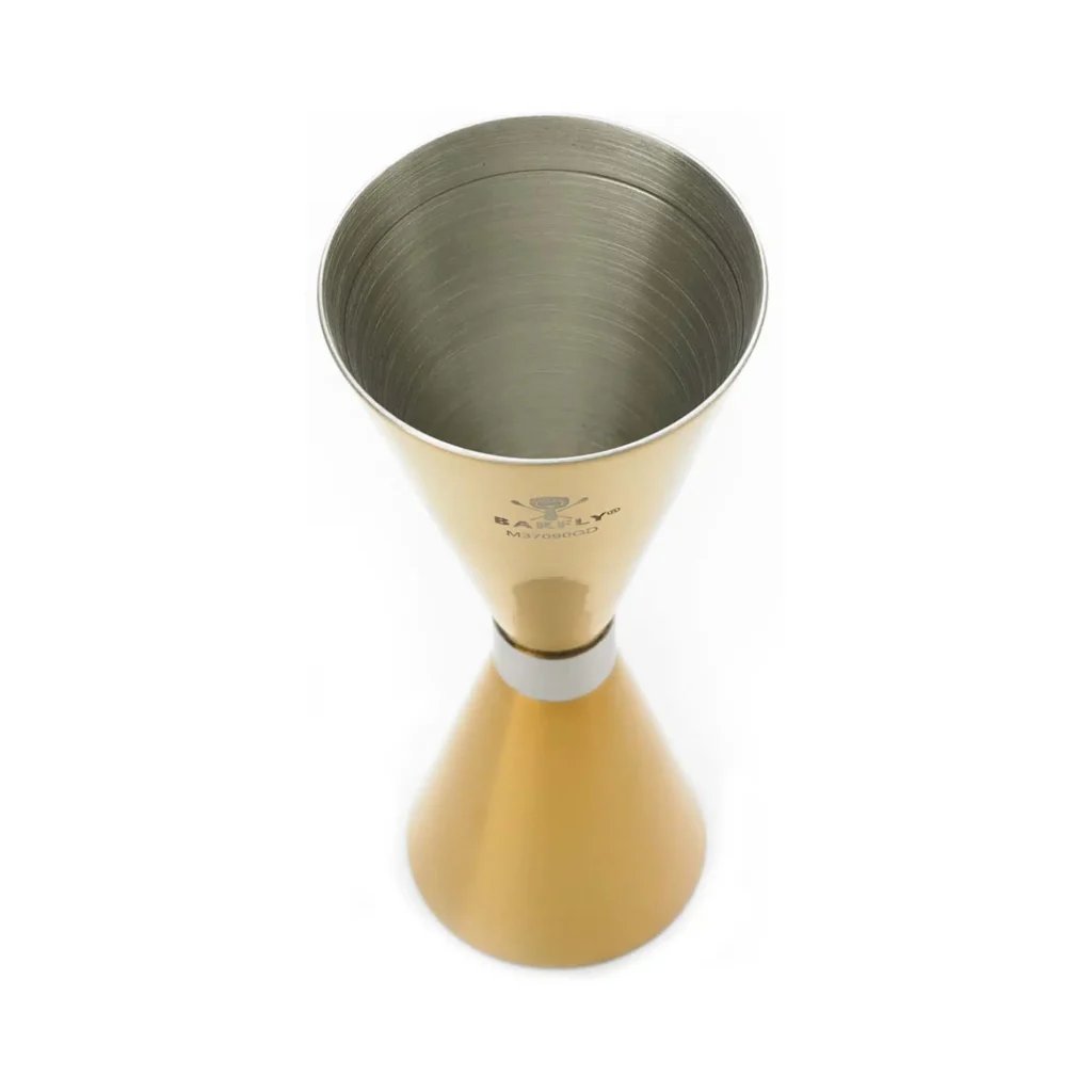 Slim Style jigger, guld tallerken med rustfrit stål bånd, 2 oz., Barfly - Billede 5