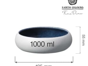 Goro Hvid Blå Skål 195mm, 1000 ml - Billede 6