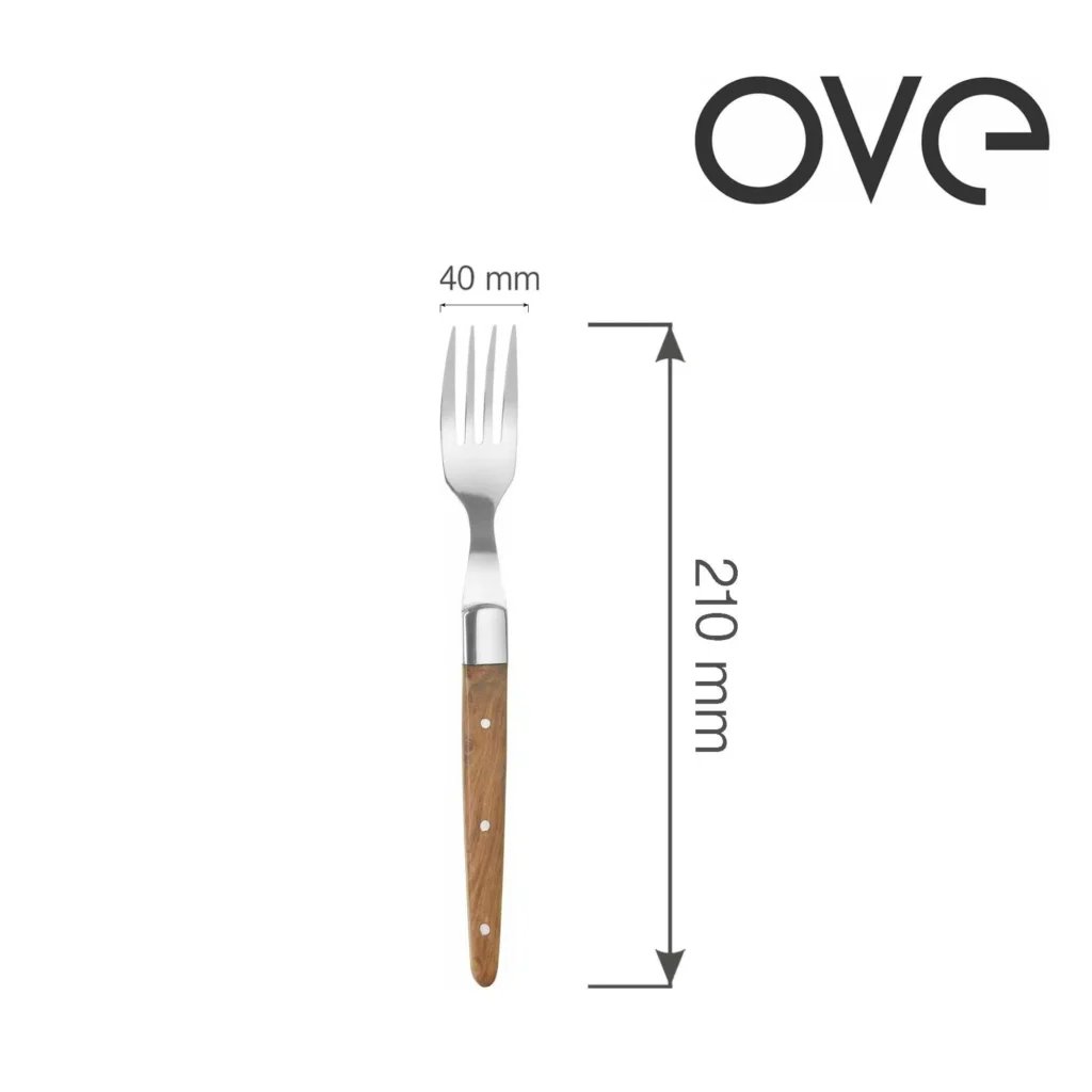 Steakgafler 210 mm, sæt af 6 i gaveæske, ROSE TRÆ - Billede 2