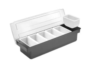 Ingrediensboks – 6 beholdere, Bar op, 480x150x(H)100mm