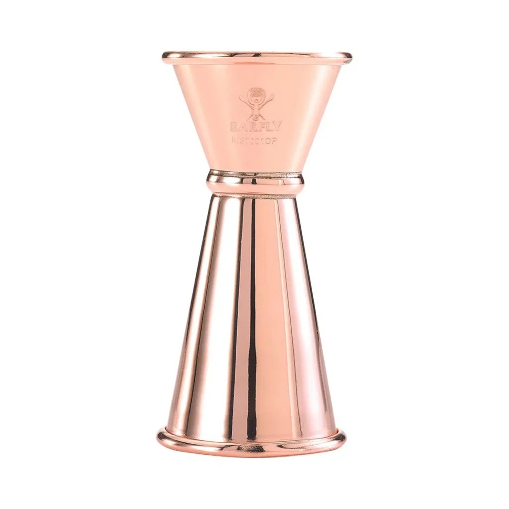 20 ml. x 40 ml. Japansk stil jigger, kobber tallerken