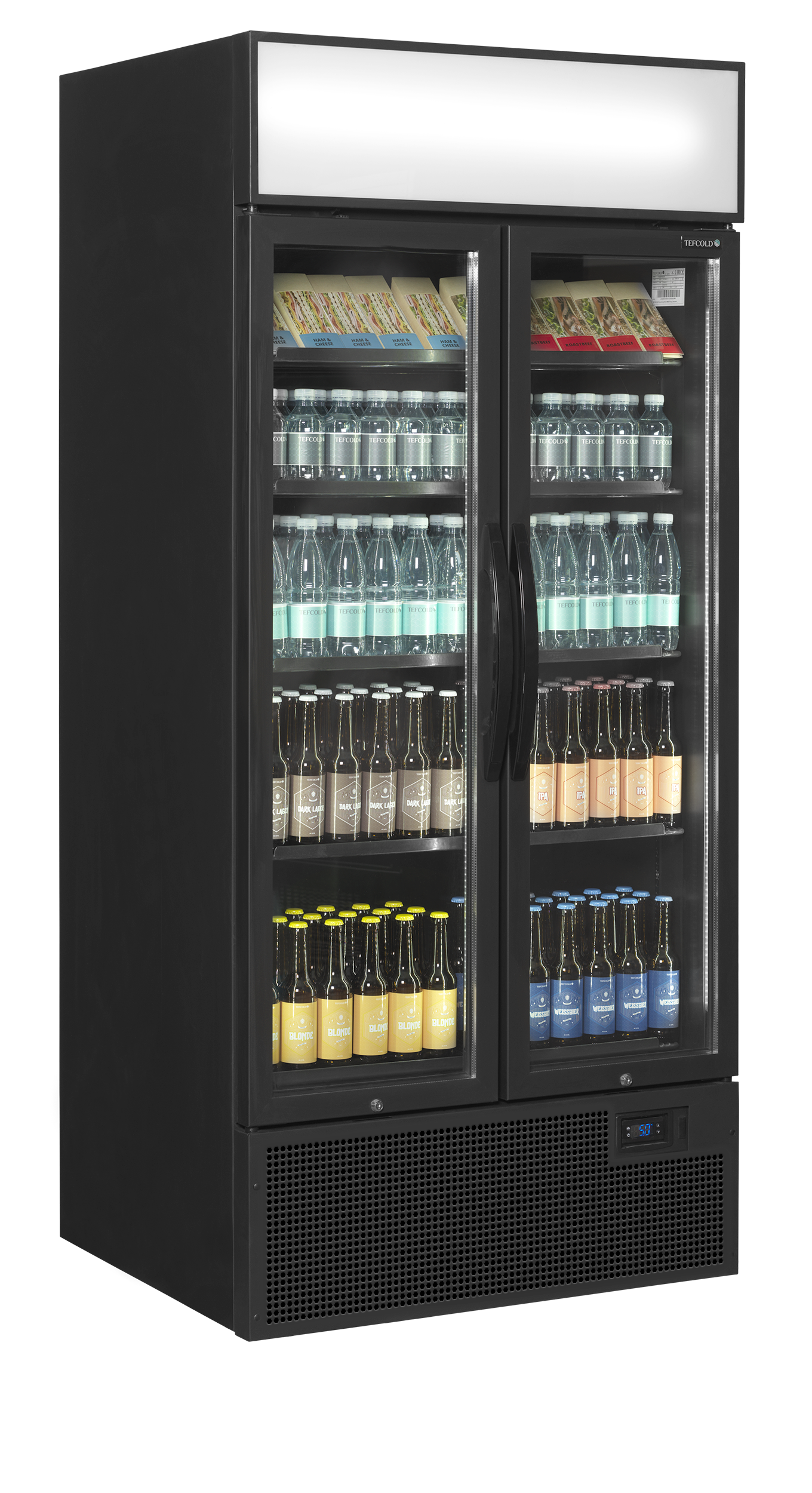 FSC891HBlack Sort 2-dørs displaykøler med lystop - Billede 2