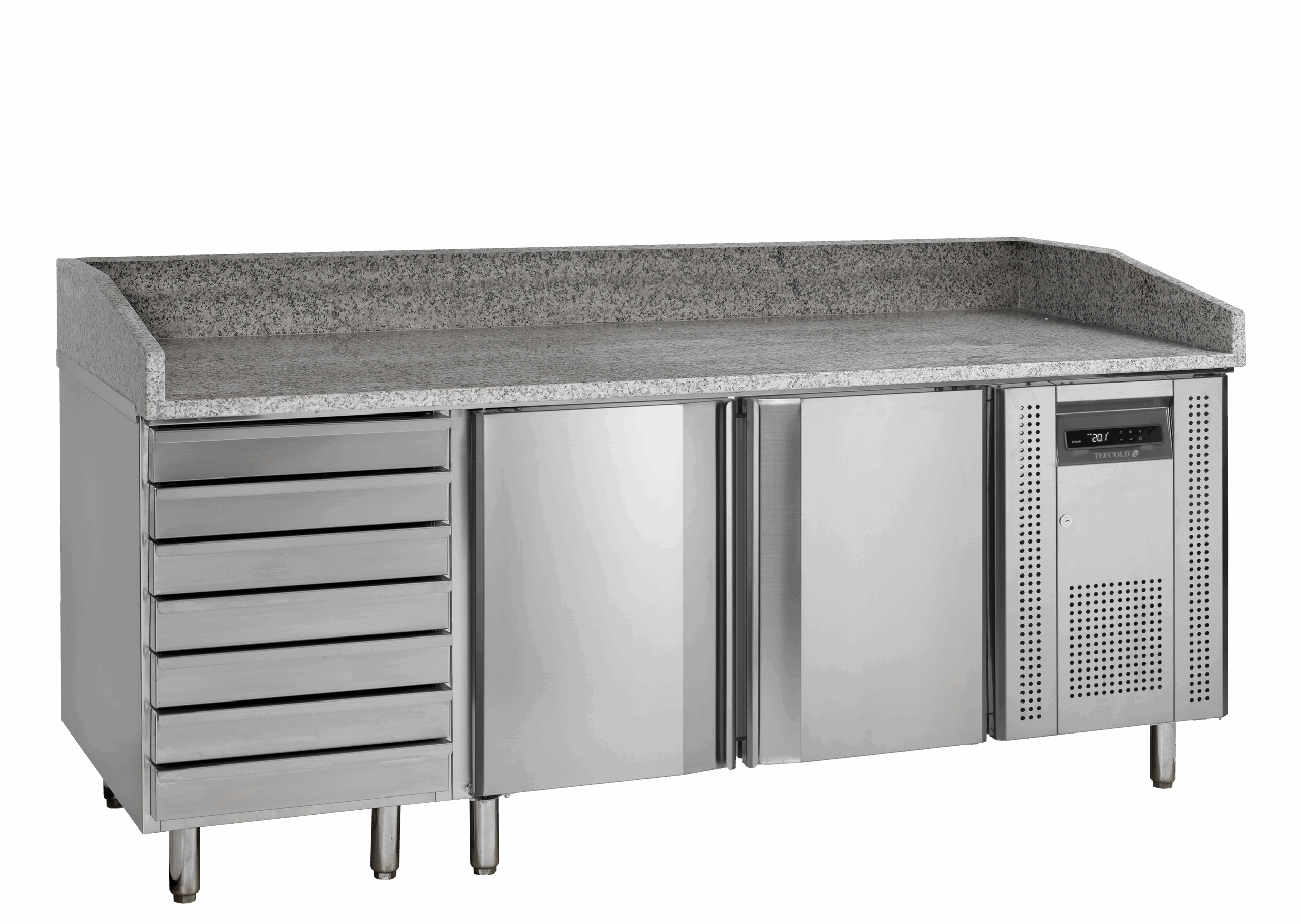 PT1310 Rustfrit Pizzabord med Granitplade og Ventilationskøling - Billede 3