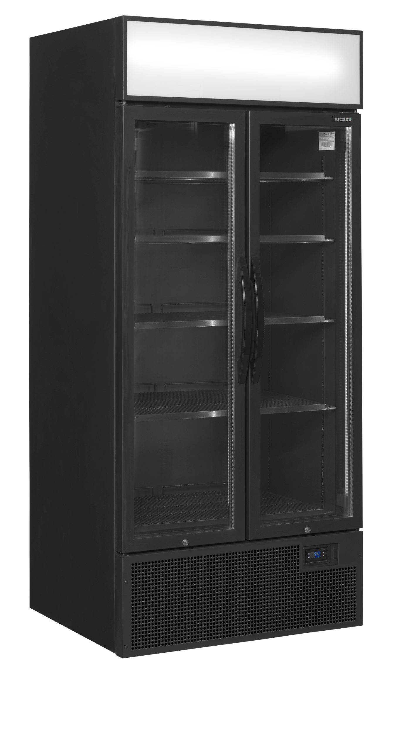 FSC891HBlack Sort 2-dørs displaykøler med lystop