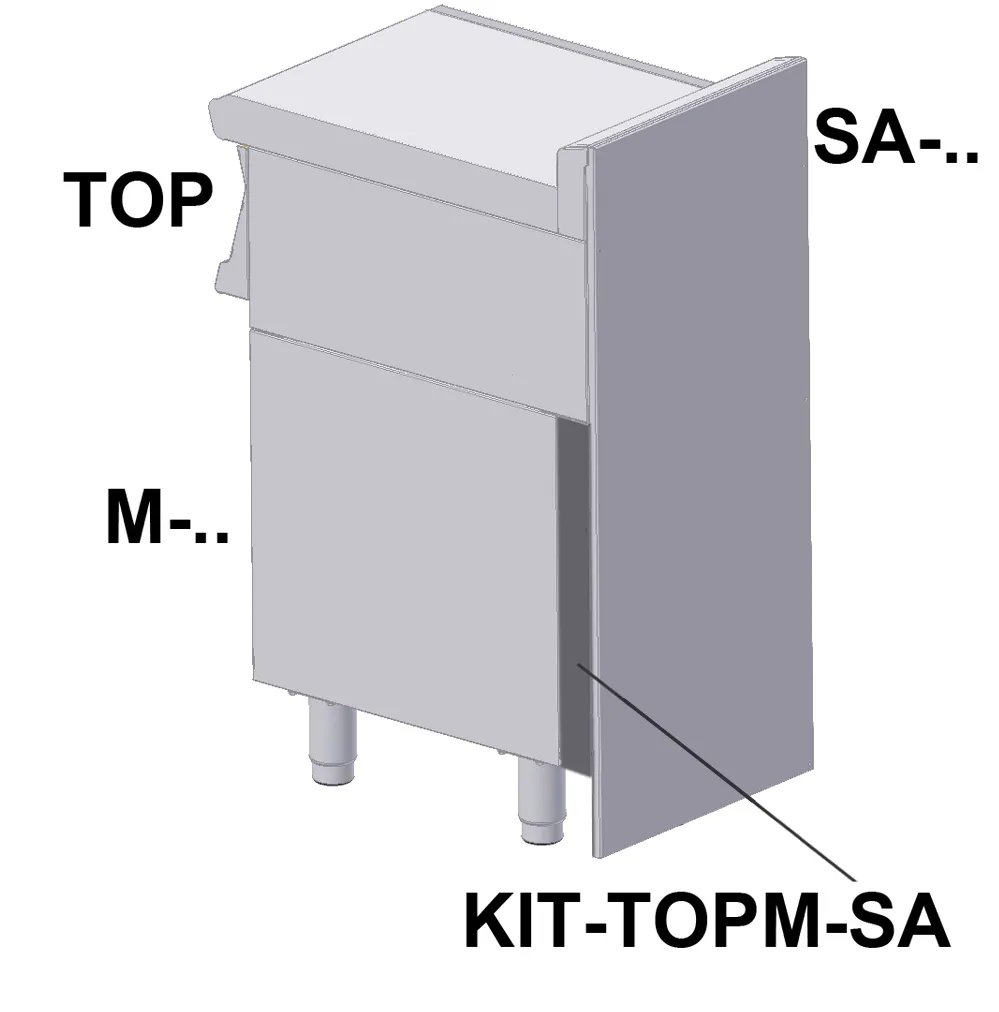 Side KIT til bagcover til IPERLOTUS 90 TOP maskine og Stand M-.. - KIT-TOPM-SA