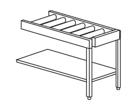 Rollerbord med frie drejeruller og underskab til maskiner med tørreenhed og endestopmikroafbryder - URF/916