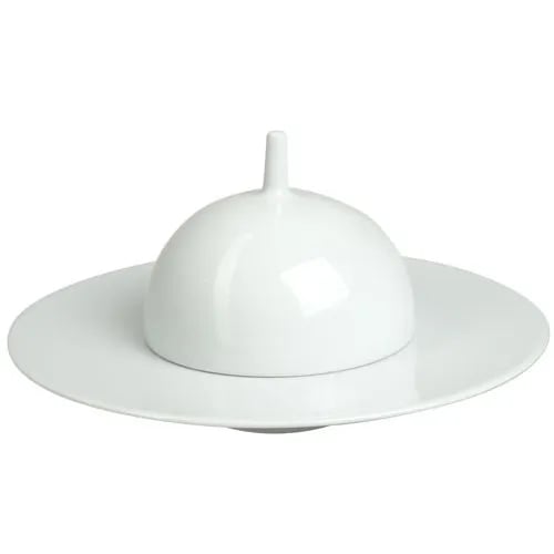 Gourmet Tallerken Ø25cm. - Saturno White - NovaEco Porcelæn - Billede 2