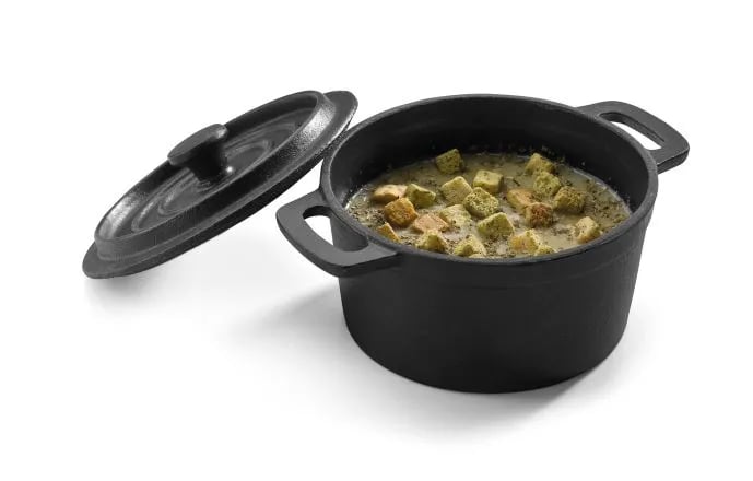 Mini kasserolle m. låg 140mm støbejern - Billede 2