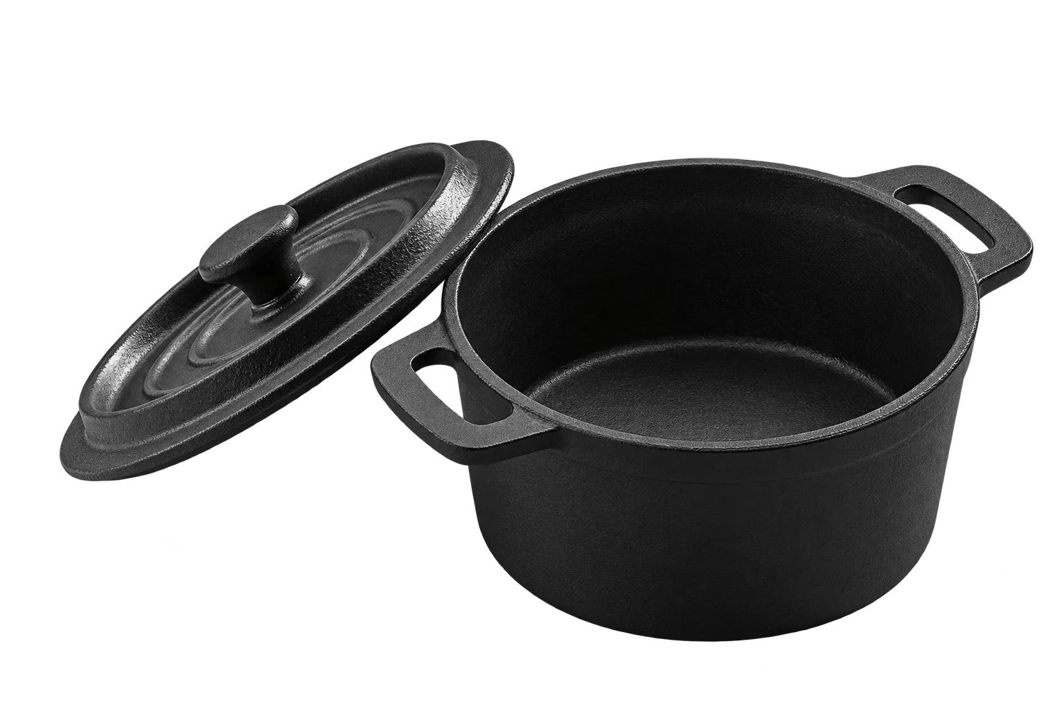 Mini kasserolle m. låg 140mm støbejern