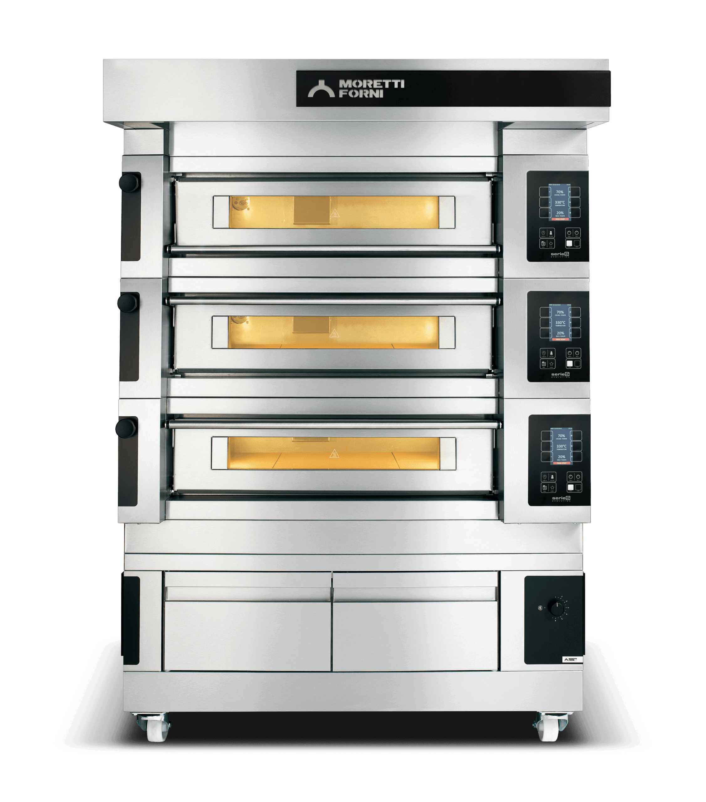 Moretti Forni - S100E, Pizzaovn MOD 3/L inkl. Varmeskab