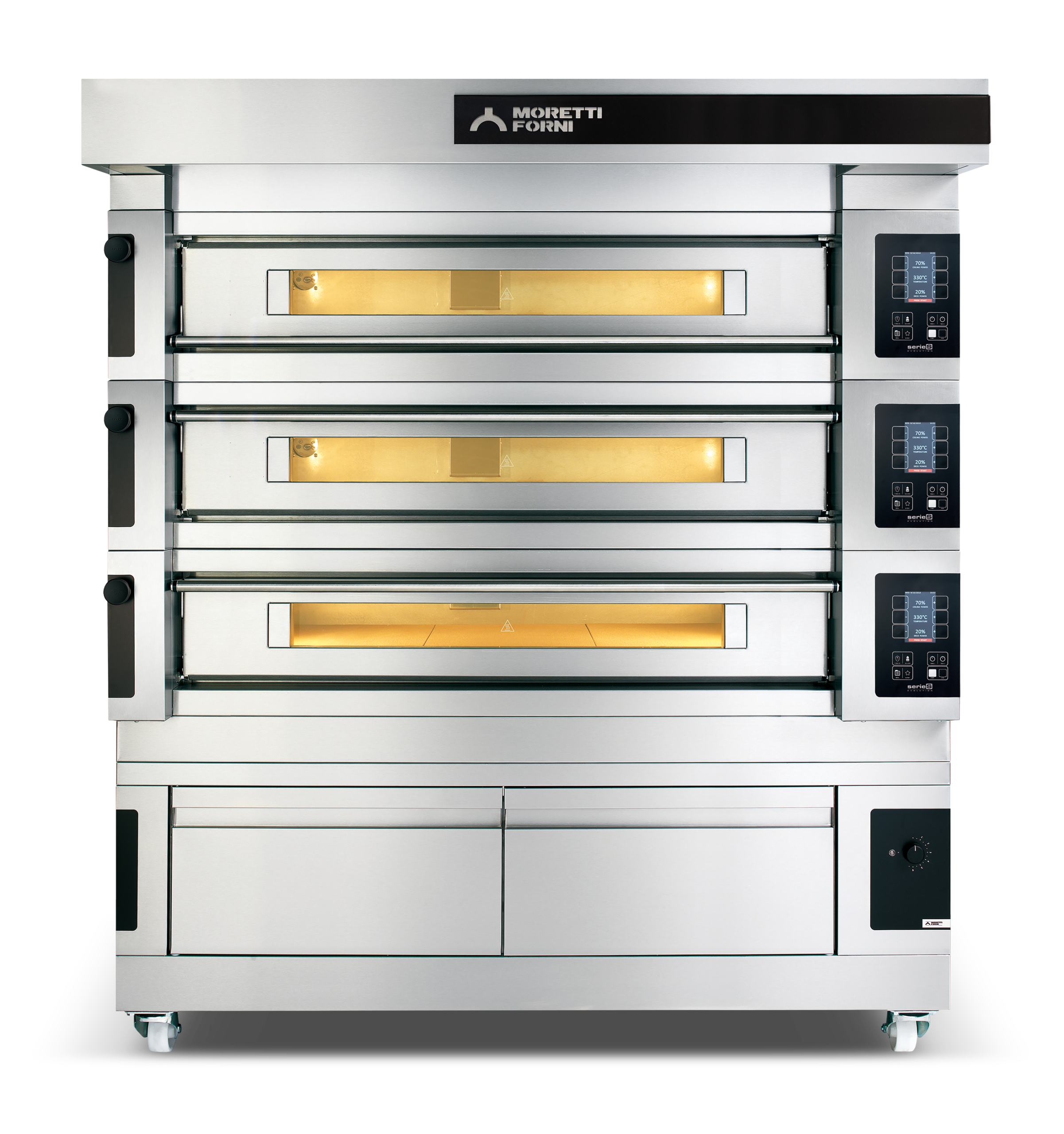 Moretti Forni - S140E, Pizzaovn MOD 3/L inkl. Varmeskab