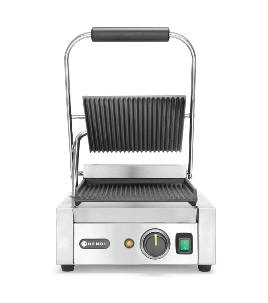 Kontaktgrill - enkelt version, ribbet top og bund, 230V/1800W, 310x370x(H)210mm - Billede 3