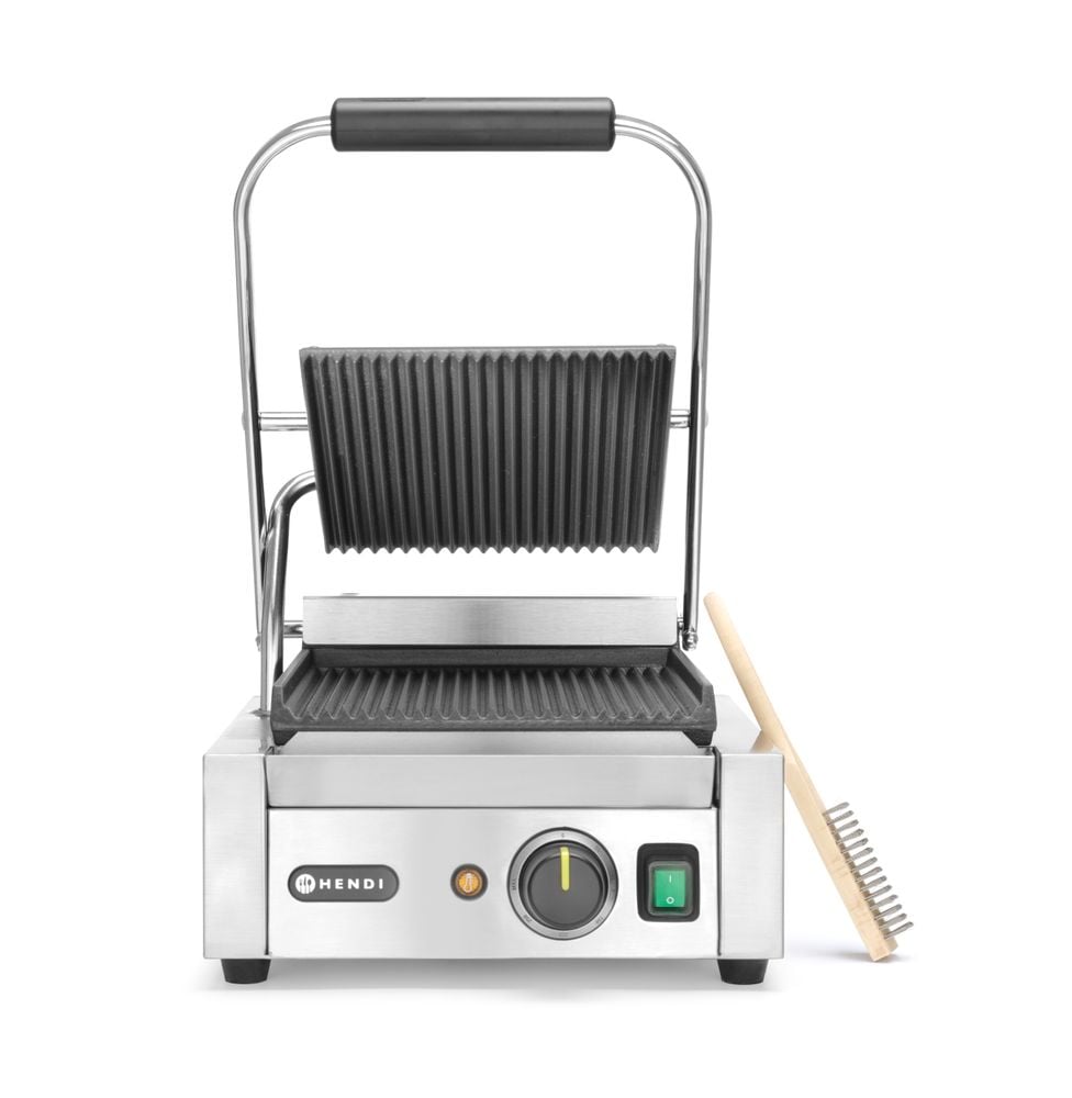 Kontaktgrill - enkelt version, ribbet top og bund, 230V/1800W, 310x370x(H)210mm - Billede 7