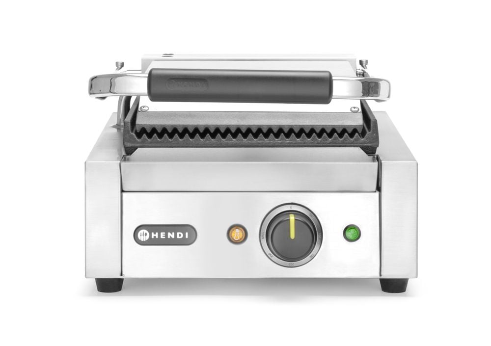 Kontaktgrill - enkelt version, ribbet top og bund, 230V/1800W, 310x370x(H)210mm - Billede 2