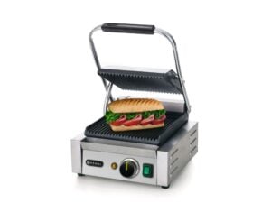Kontaktgrill - enkelt version, ribbet top og bund, 230V/1800W, 310x370x(H)210mm - Billede 8