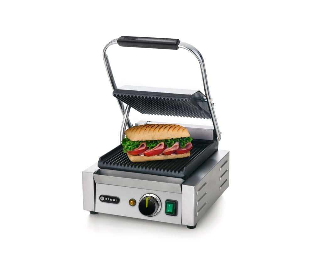 Kontaktgrill - enkelt version, ribbet top og bund, 230V/1800W, 310x370x(H)210mm - Billede 8