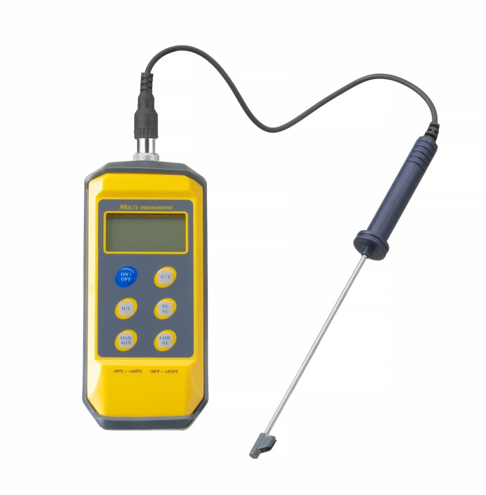 Stødsikkert termometer med probe, 195x85x(H)45mm, vandafvisende, temperaturområde -50°C til 300°C - Billede 3